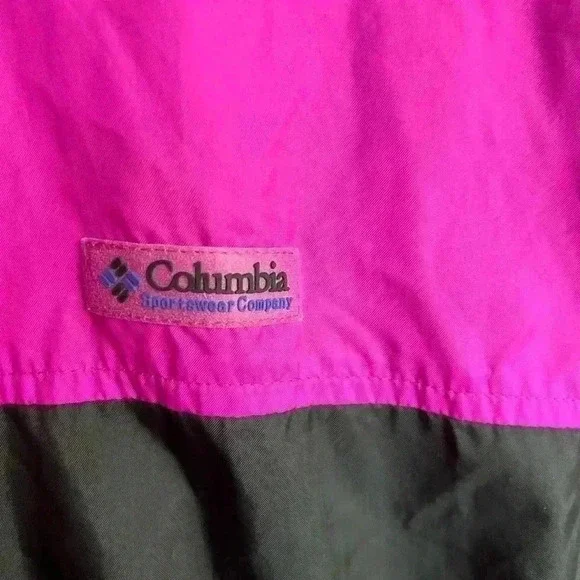 Columbia 90’s Windbreaker Pink Black Blue Mens XL - Picture 5 of 6